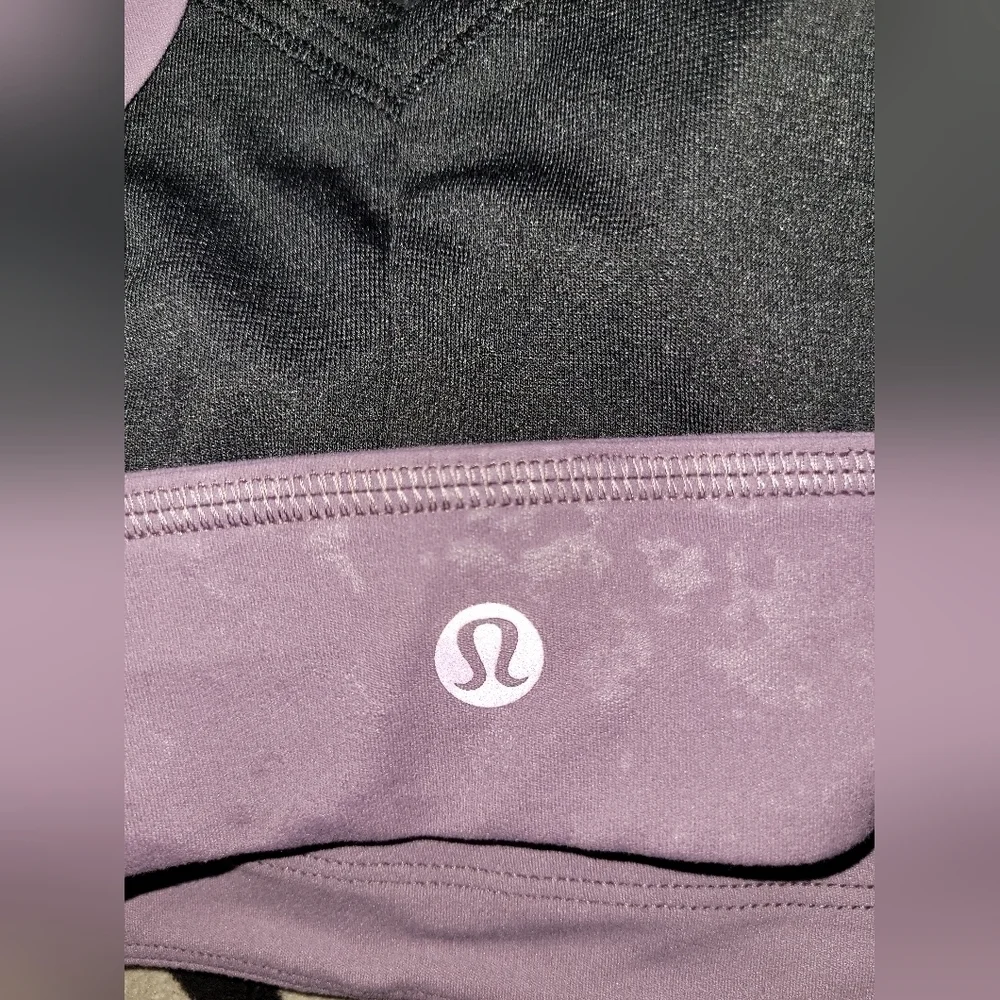 Lululemon Lab Embossed Nulu Cross-Back Yoga Bra Tracer Print Emboss Amethyst 2